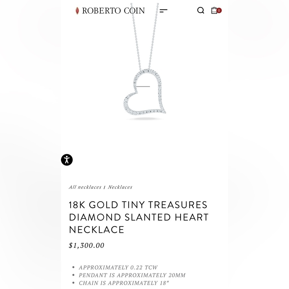 Roberto Coin heart necklace